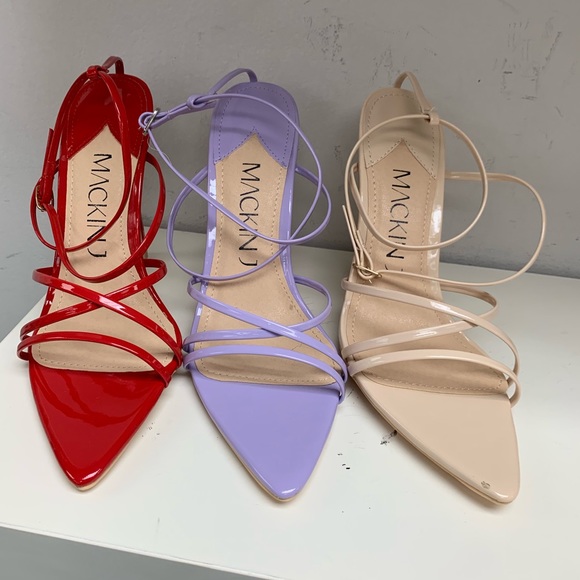 Red Pointed Toe Strap Heel - Picture 5 of 7